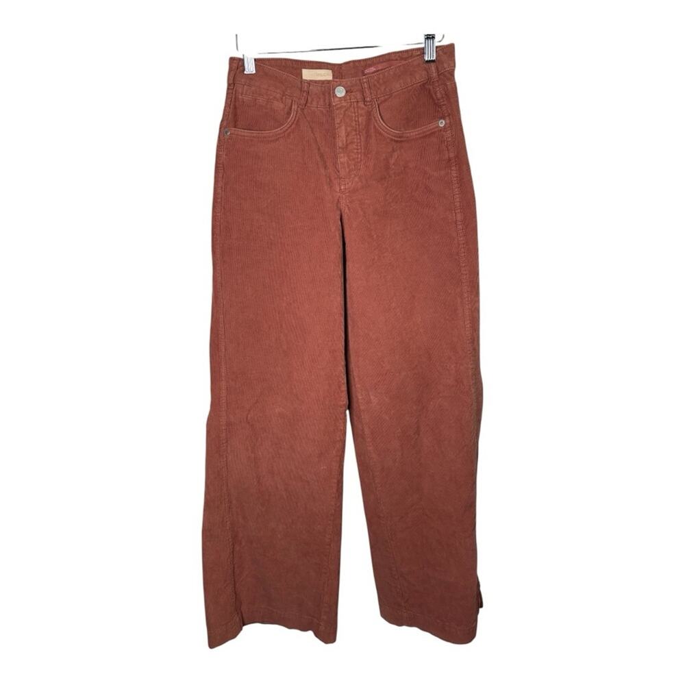 Pilcro Pink Mid Rise Flare Corduroy Pants Size 26 Stretch Cotton